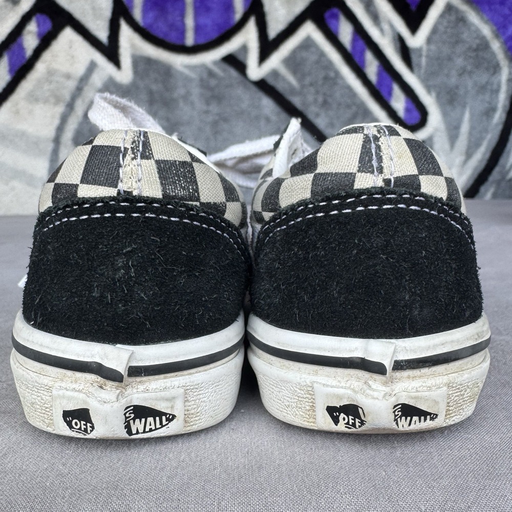 Size 12c - Vans Old Skool Checkers Black & White Kids Shoes Youth - Picture 7 of 7